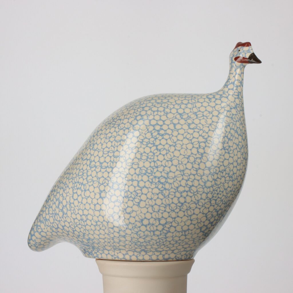 Guinea Fowl White Spotted with Lavender Blue