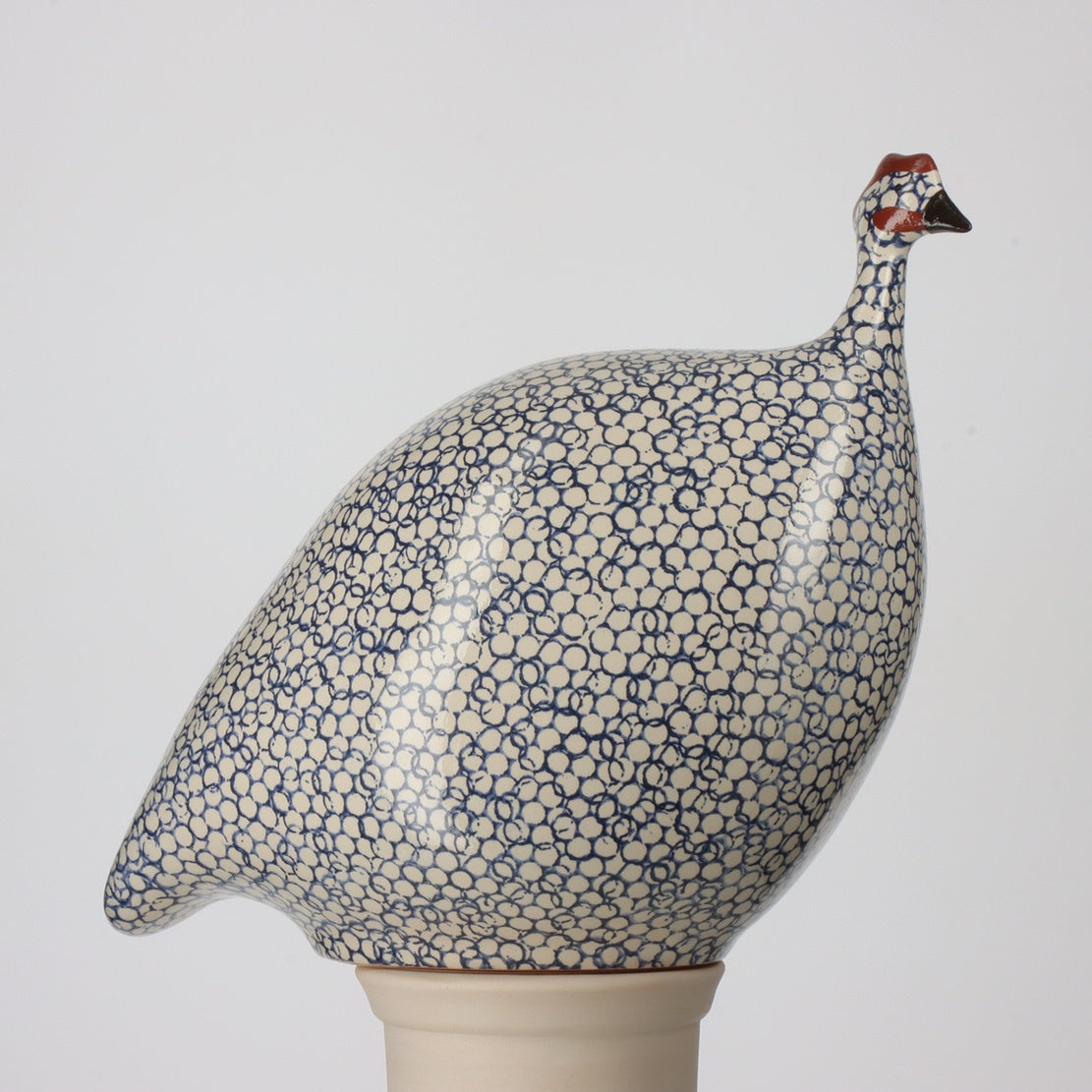 Guinea Fowl White Spotted Cobalt Blue