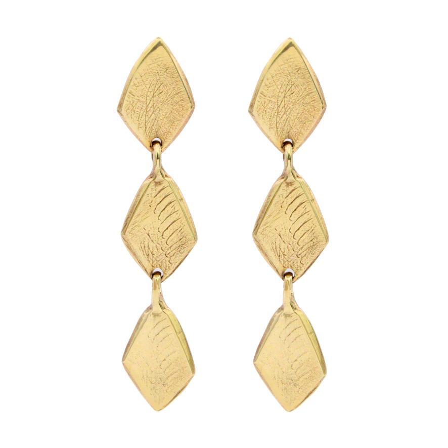 Bronze Asali Tripple Shield Drop Earrings