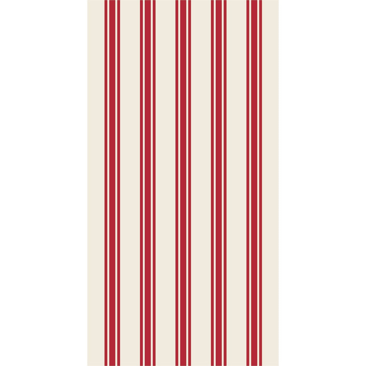 Red Linen Stripe Guest Napkins