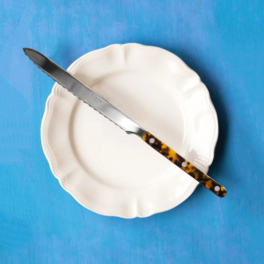 Bistrot Solid Bread Knife- Faux Tortoise