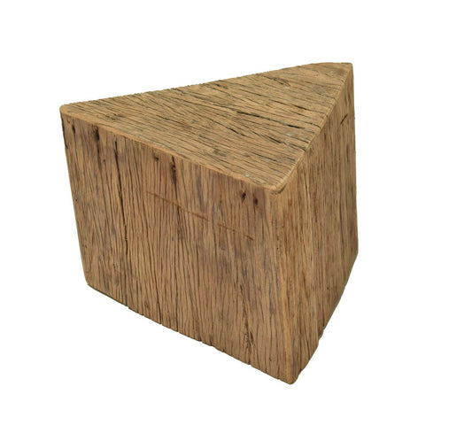 Large Triangle Side Table Natural Wood