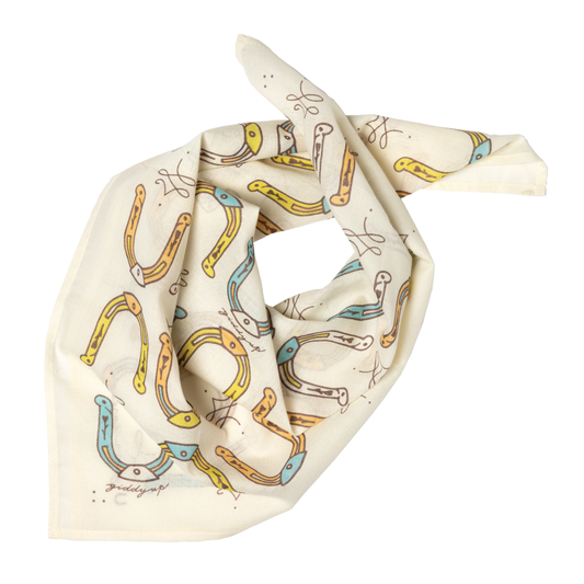"giddy up" cotton voile bandana - cream