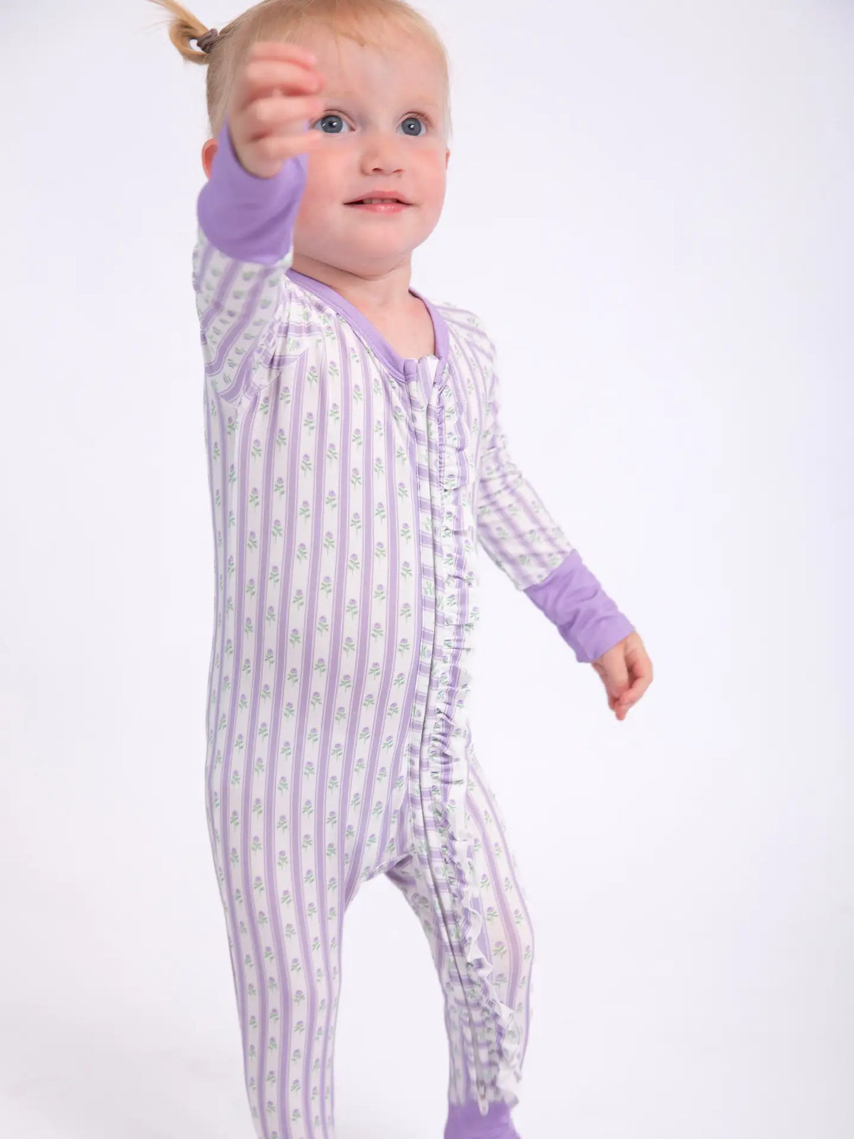 Lilac Ribbons- Zip Pjs
