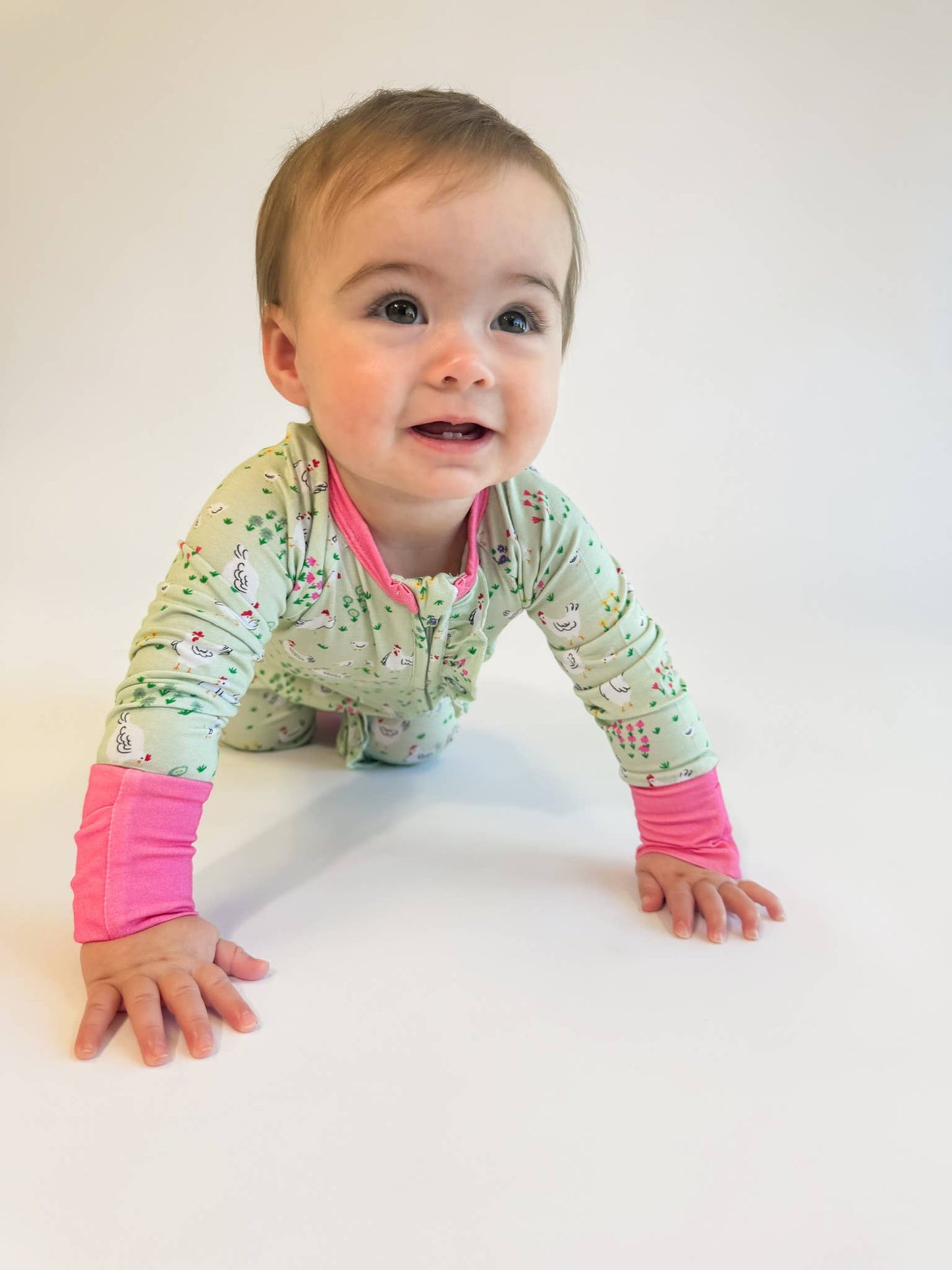 Spring Chickens - Convertible Zip Pajamas w/ Ruffles: 12-18 months