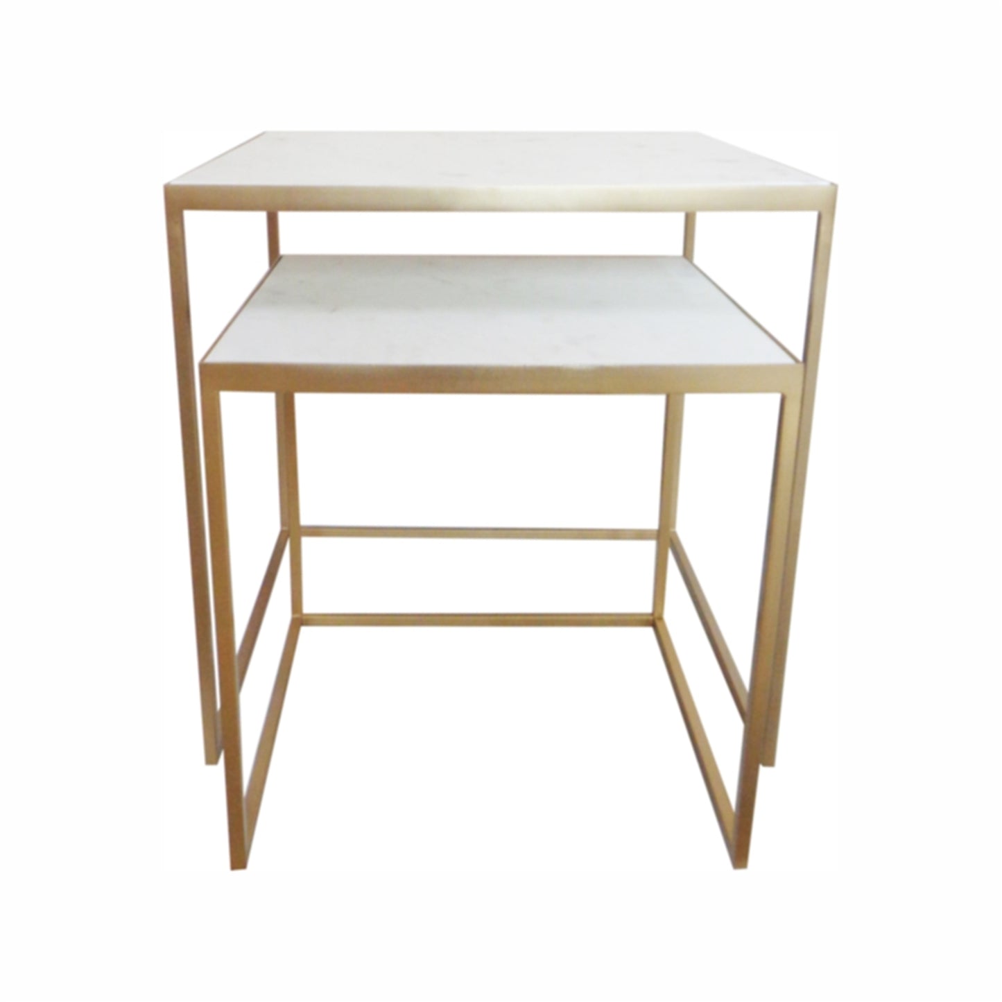 IRON MARBLE TABLES - SET OF 2