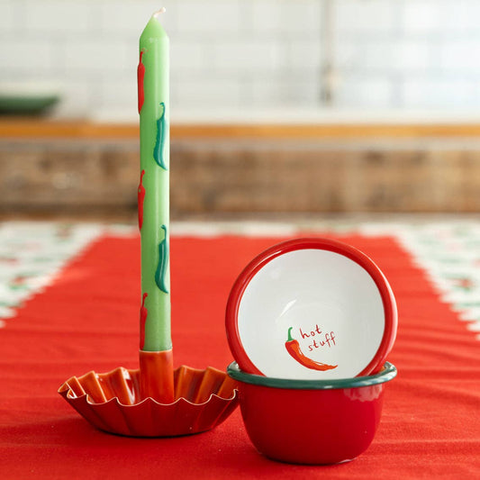 Green Chili Taper Candles