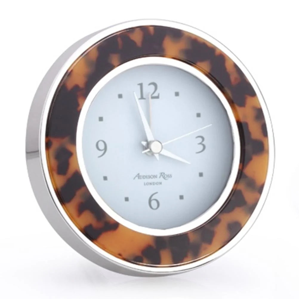 Tortoiseshell & Silver Alarm Clock
