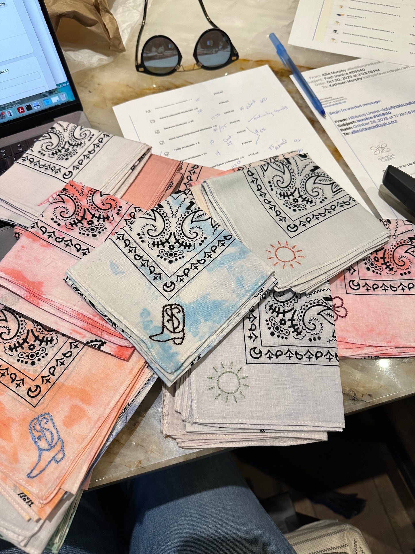 Bandana with Hand Embroidery