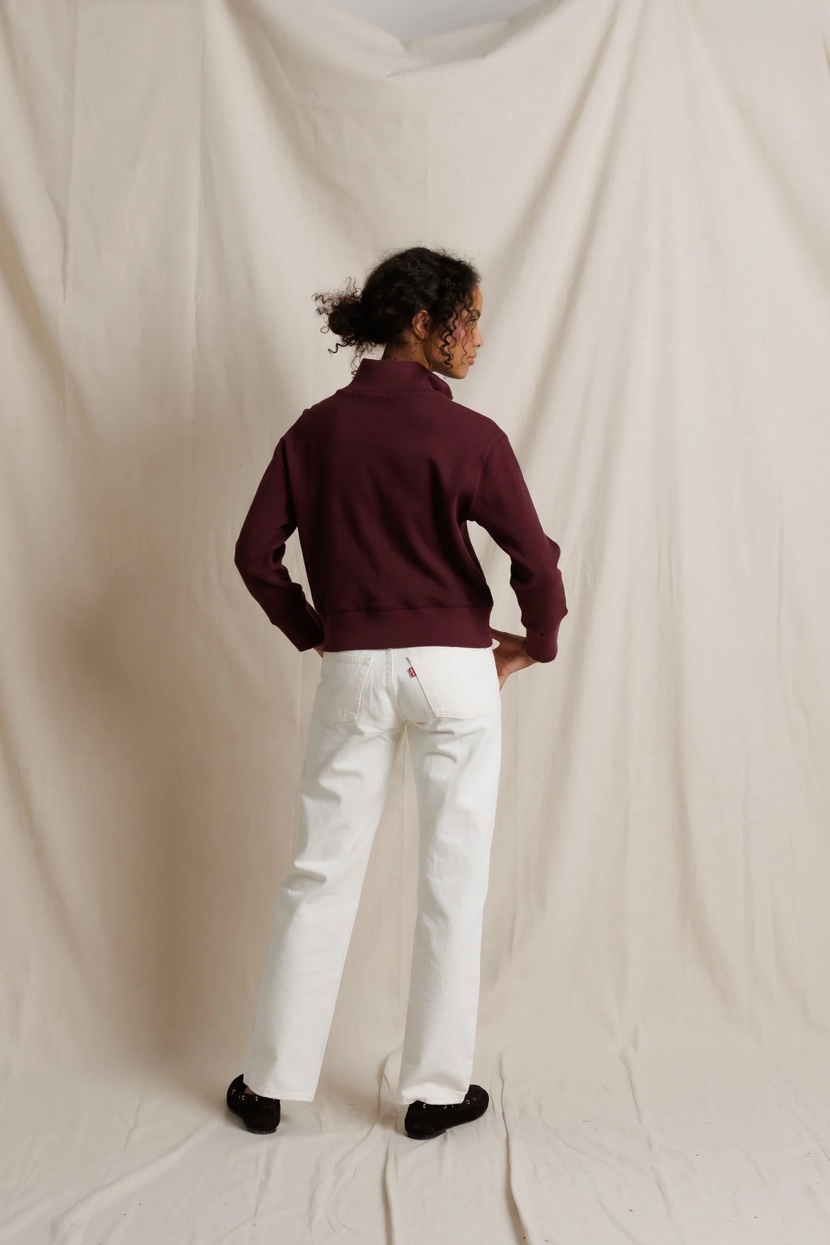 Zia Waffle Knit Sweater- Cherry