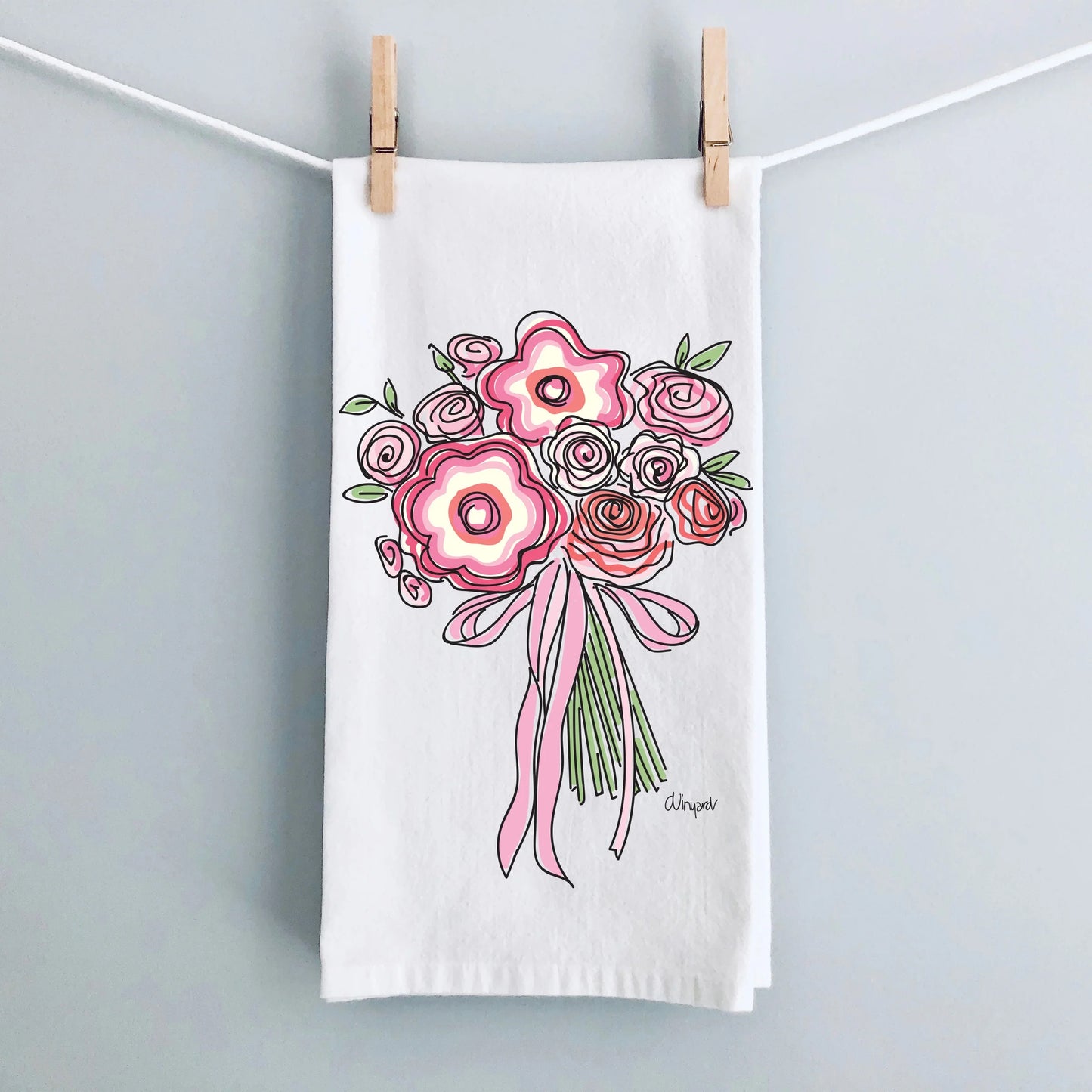 Katie's Bouquet Flour Sack Tea Towel