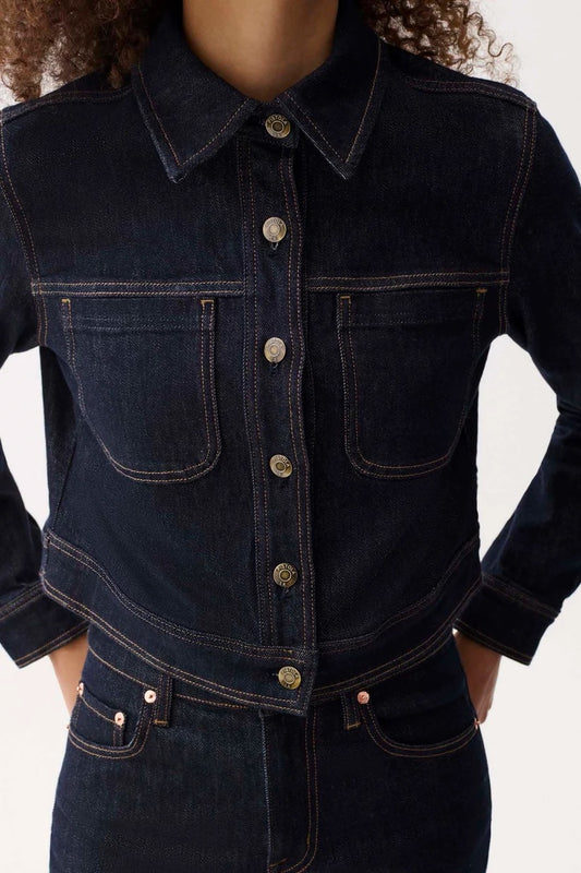 Leonie Cropped Denim Jacket- Nightfall