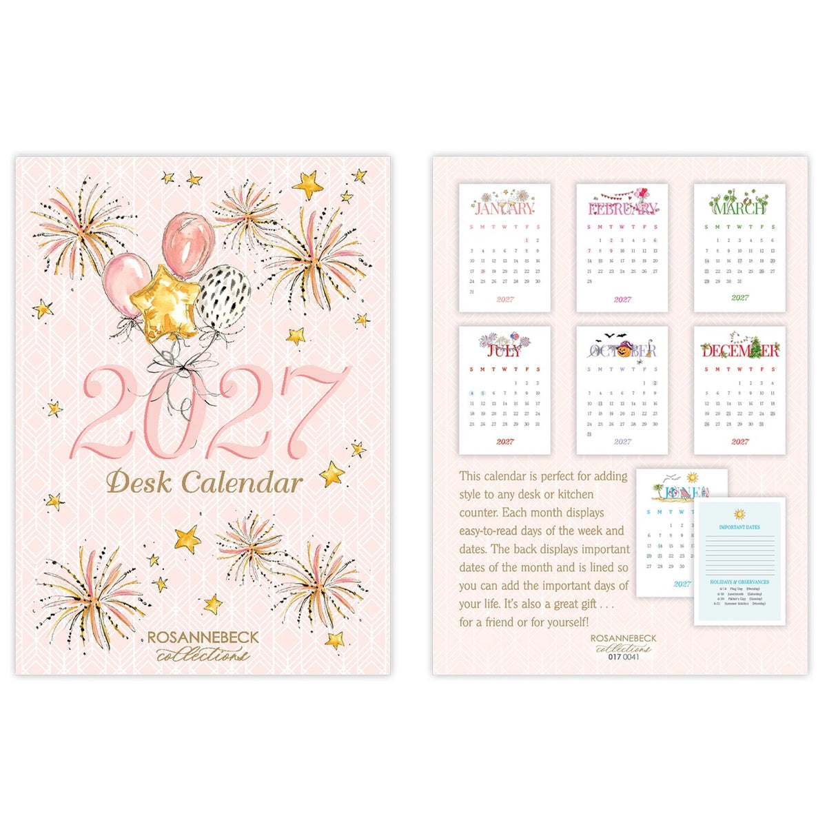 Calendar 2027 Handpainted Holiday Icons