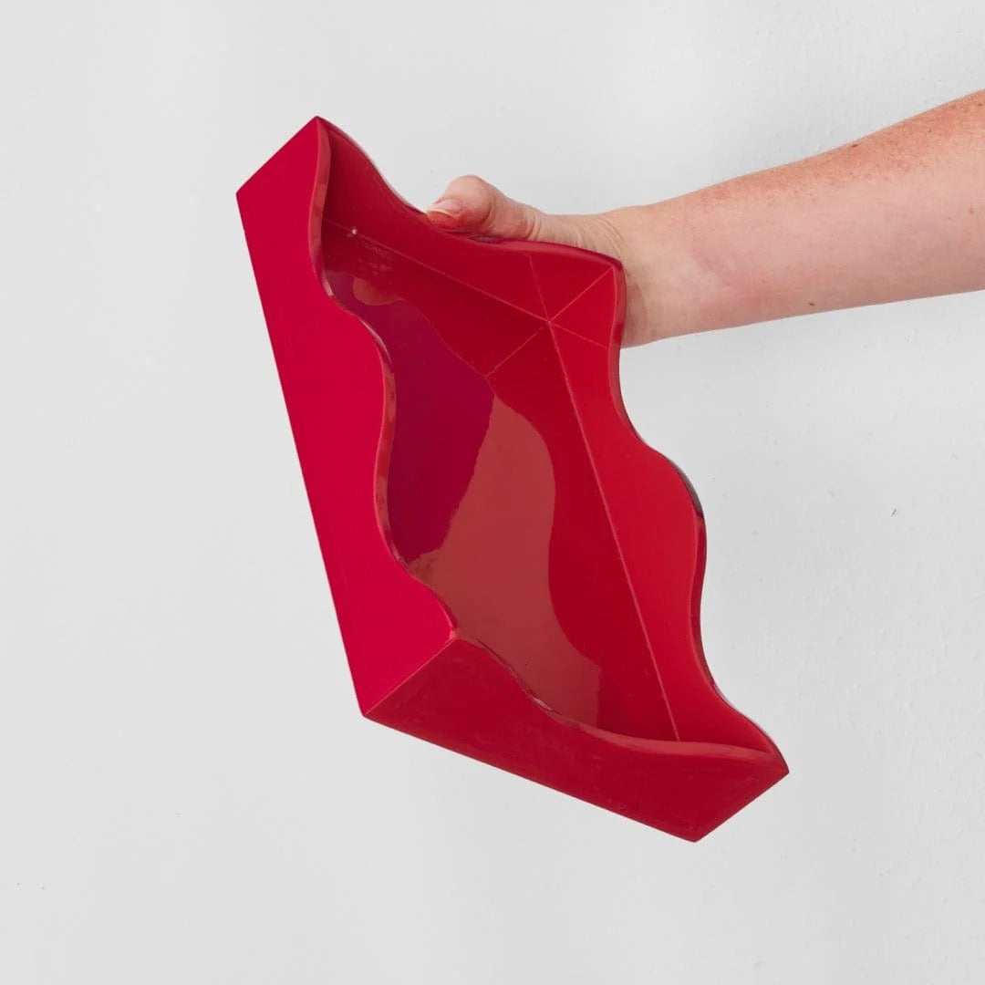 Lacquered Classic Red Tray- Small