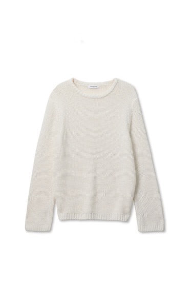 Margaret Knitted Sweater Boxy Crewneck-White