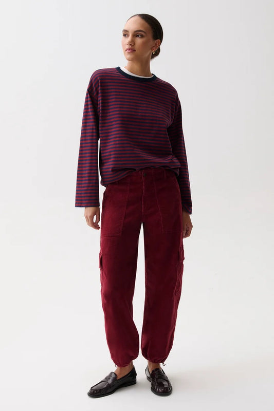 Honor Utility Cord Cargo Pant- Deep Crimson
