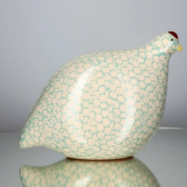 Quail White Spotted Turquoise- Small