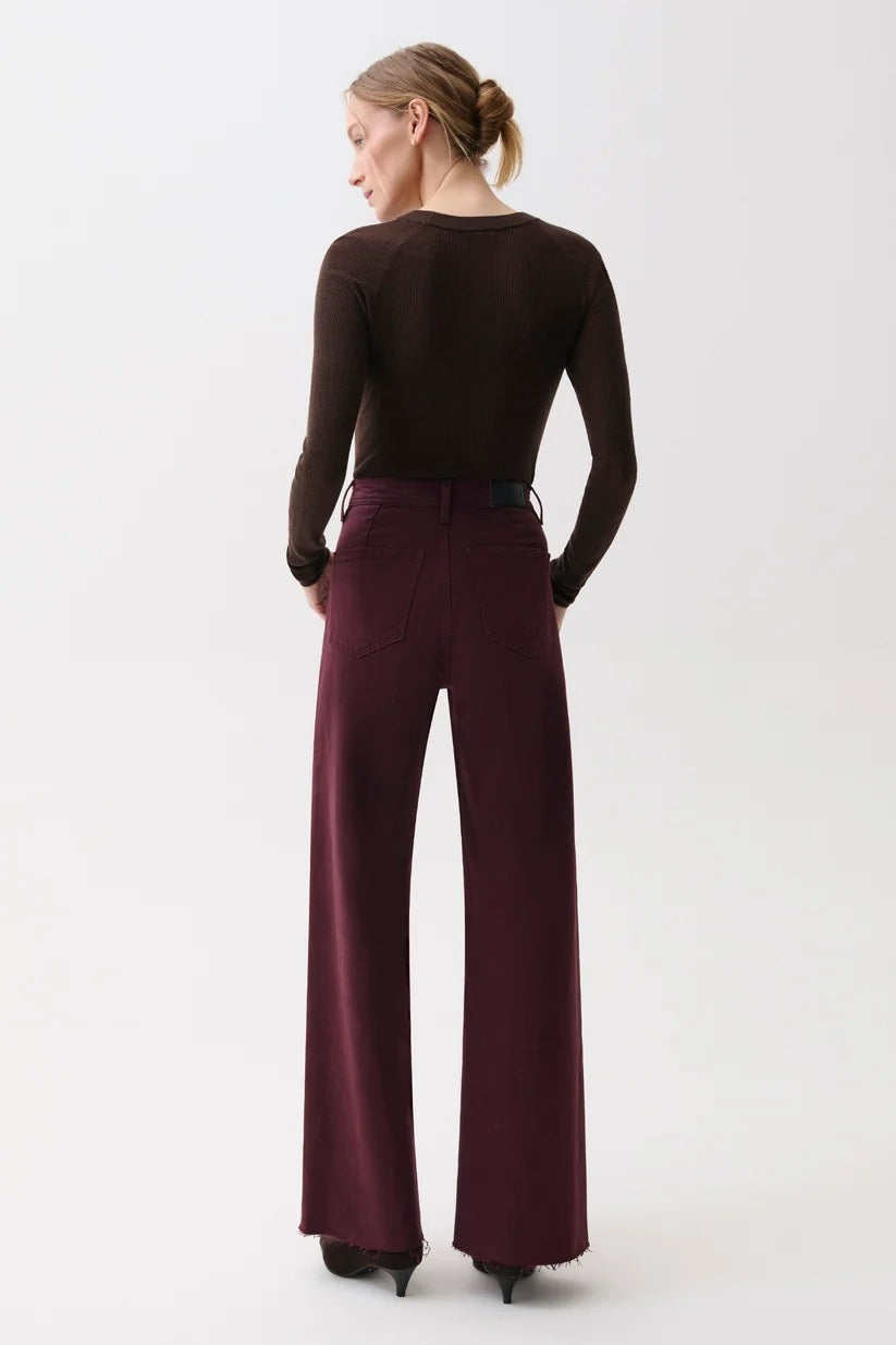 Penny High Rise Wide Leg- Claret