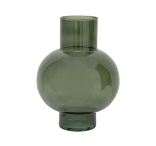 VASE RECYCLED GLASS - DUCK GREEN