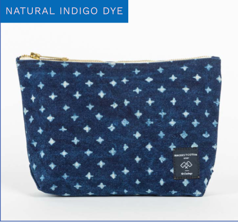 Sardine Zip Top Pouch - Indigo Cross