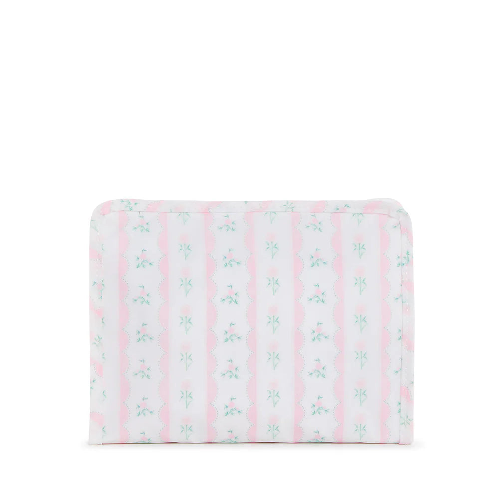 ROADIE MEDIUM Zip Pouch - RIBBON FLORAL PINK