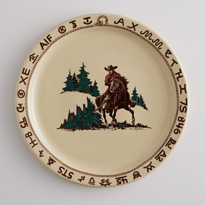 Christmas Western Round Platter