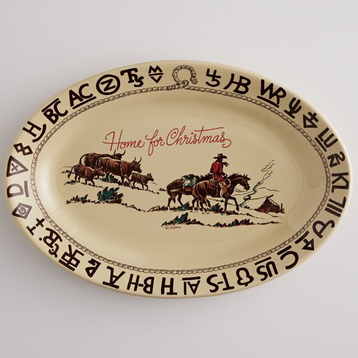 Christmas Western Oval Platter