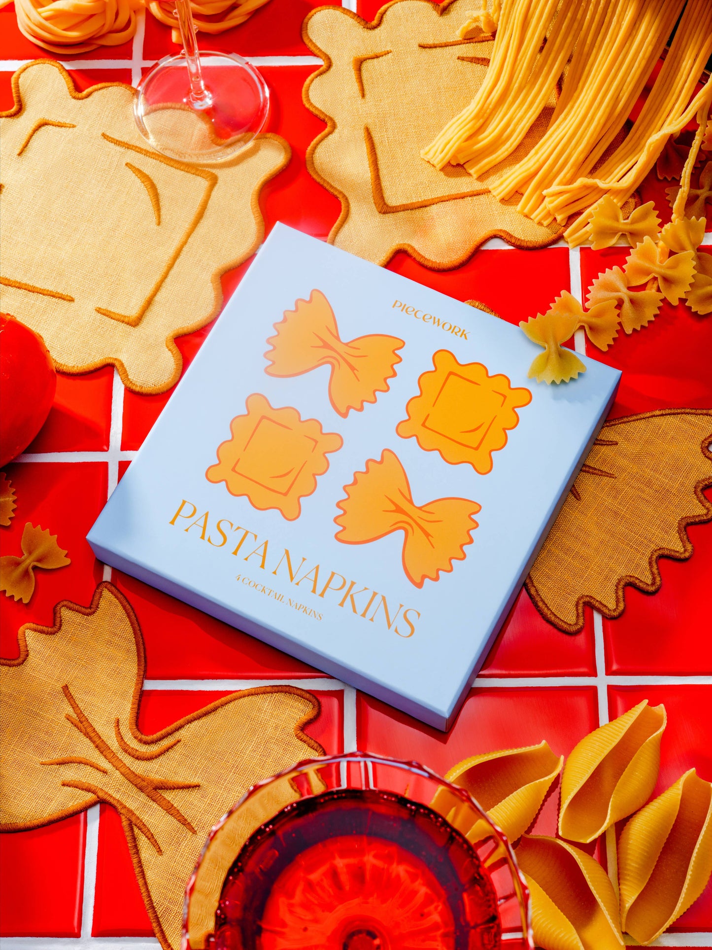 Pasta Cocktail Napkins - Set Of 4