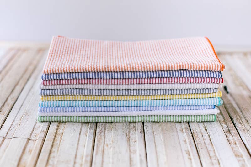 Seersucker Cloth Napkins, set of eight: 20inch dinner size
