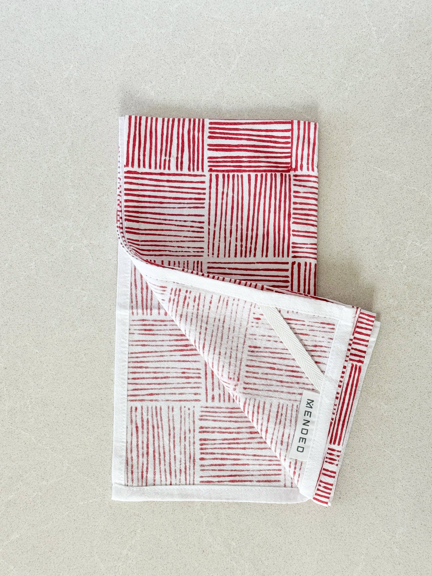 Tea Towel - Striped, Red
