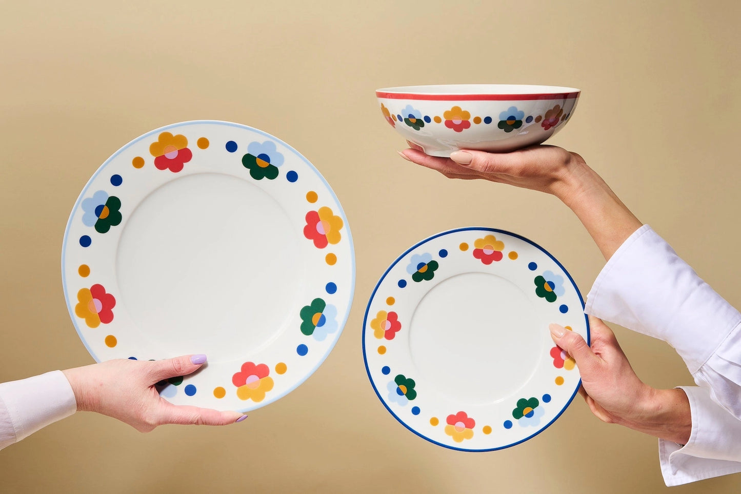 Floral Porcelain Dinner Plate Set of 4