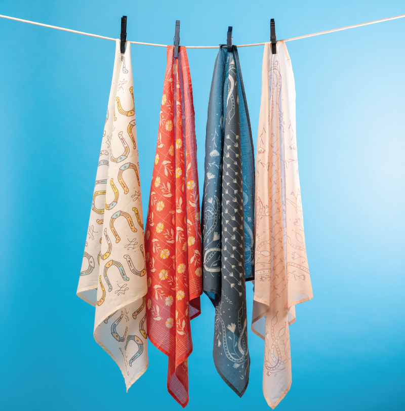 "own your power" cotton voile bandana - midnight