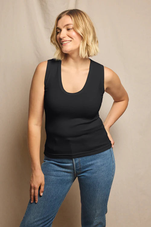 Jordon Lux Rib U Tank True Black