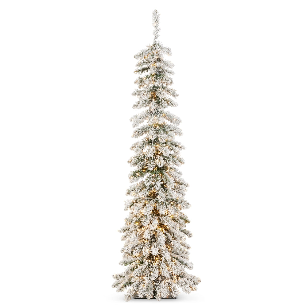 4.5' Flocked Pencil Scotch Pine Tree