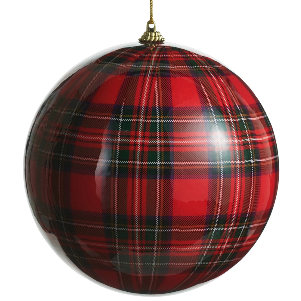 6" Red Plaid Ornament