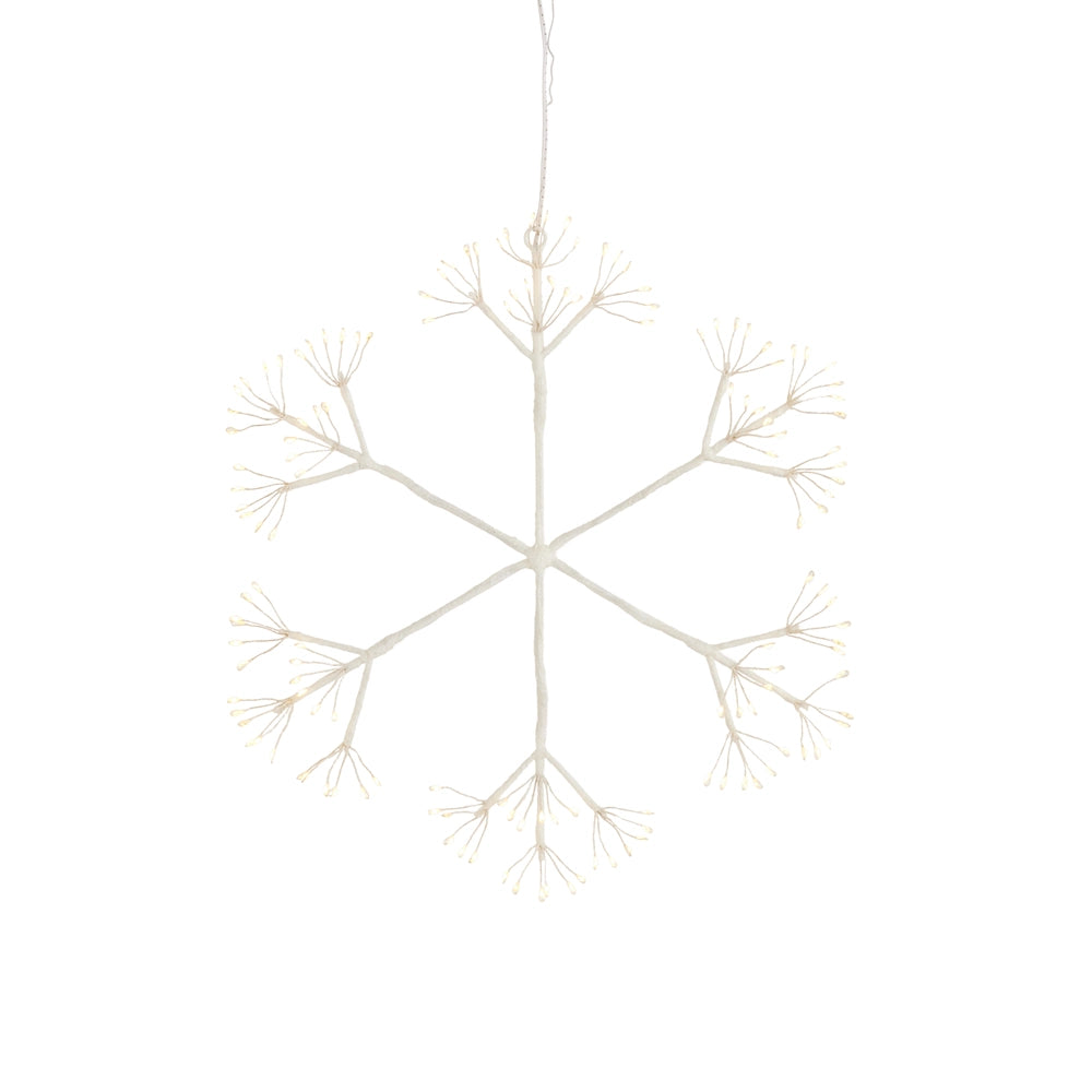 17" White Glittered Starburst Snowflake