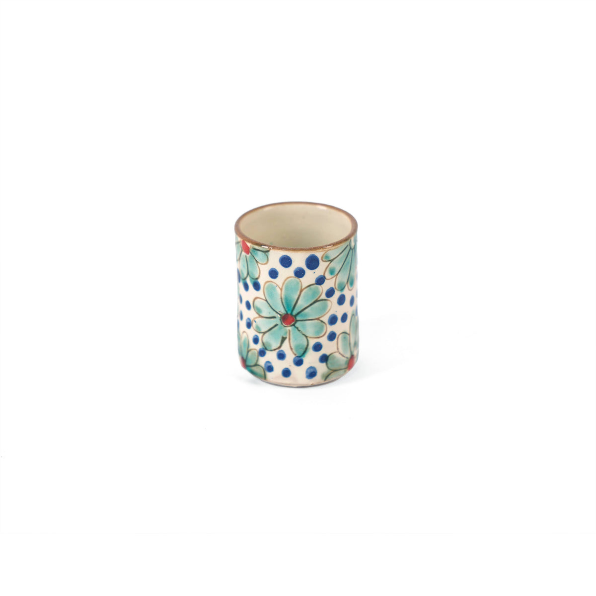 Daisy Fields Ceramic Espresso Mug: Blue / Without