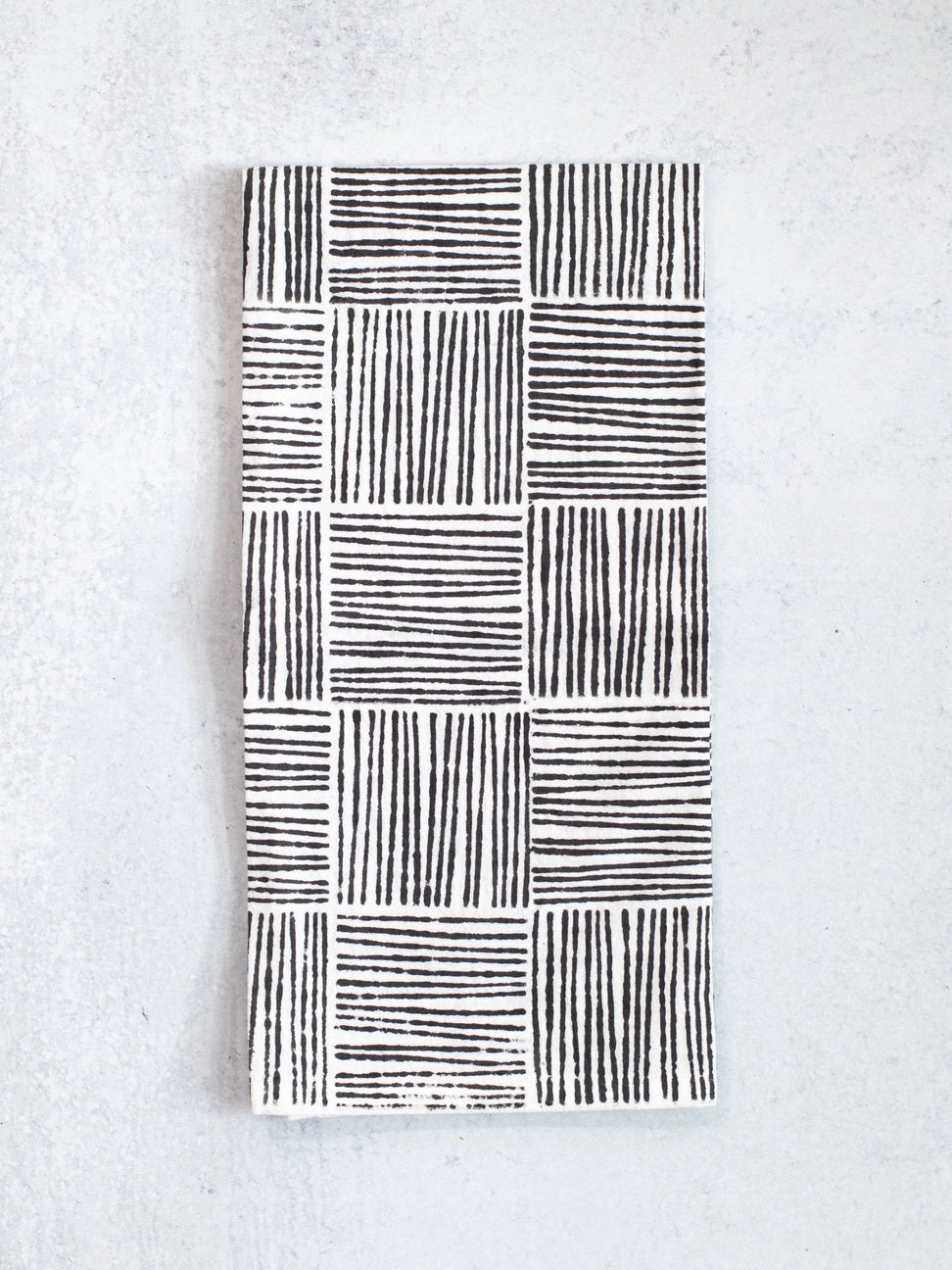 Tea Towel (Ivory) - Striped, Black