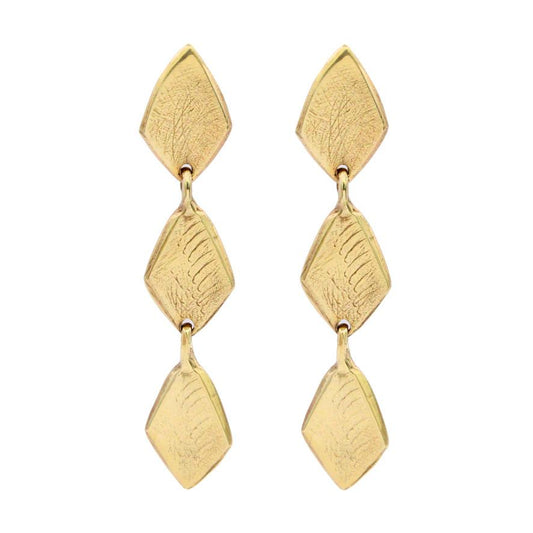 Bronze Asali Tripple Shield Drop Earrings