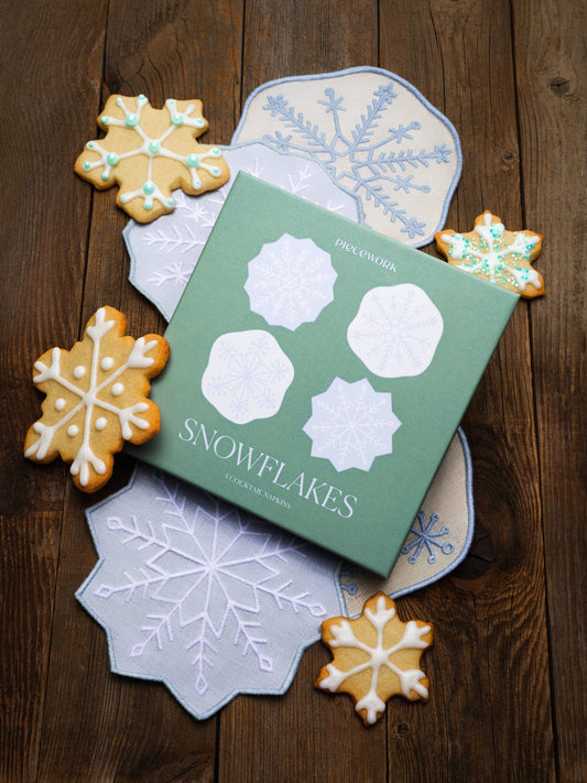 Snowflake Cocktail Napkins - Set of 4