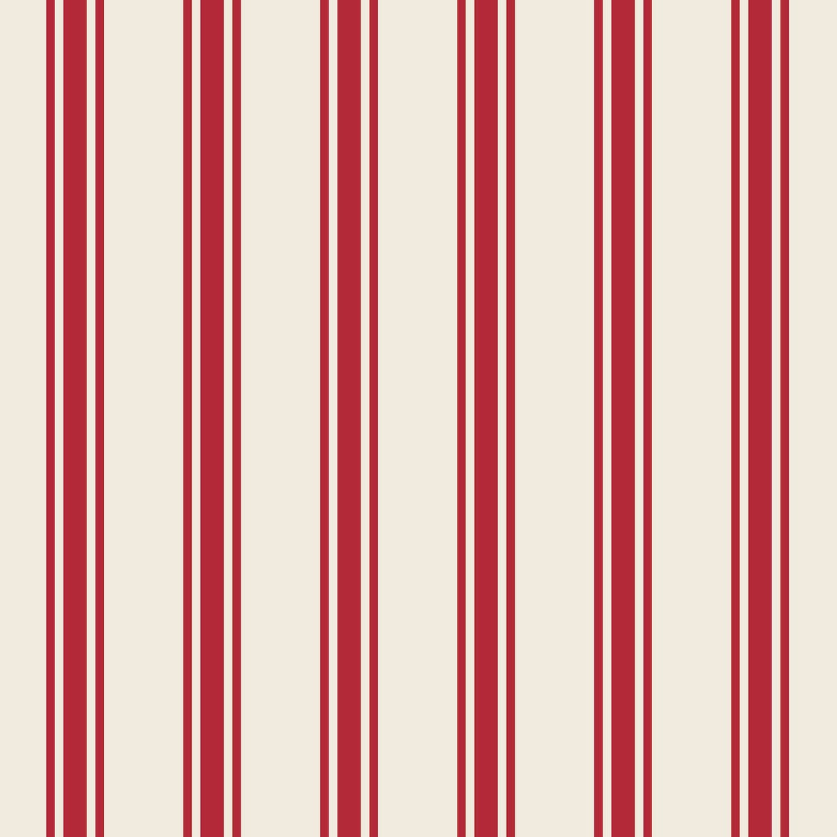 Red Linen Stripe Cocktail Napkins