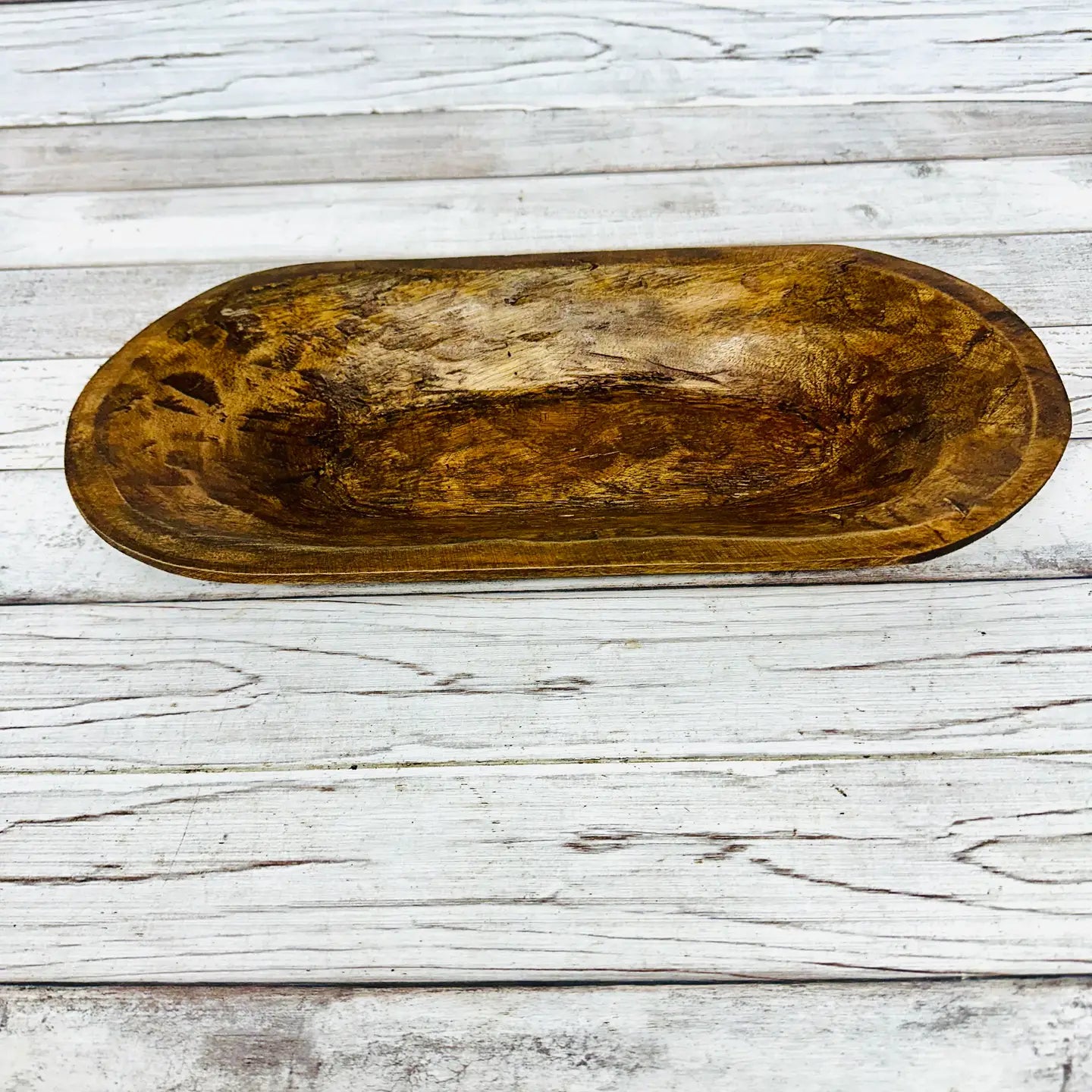 Farmhouse Style Dough Bowl Brown Small