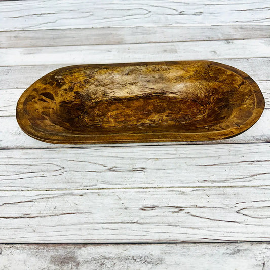 Farmhouse Style Dough Bowl Brown Small