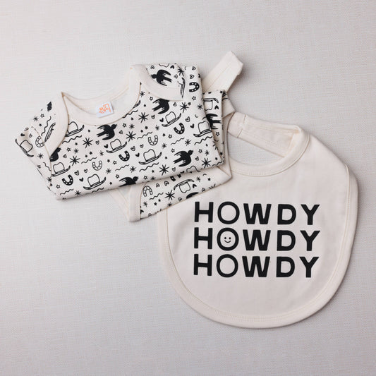 Ranch Hand & Happy Howdy Bib + Bodysuit Set