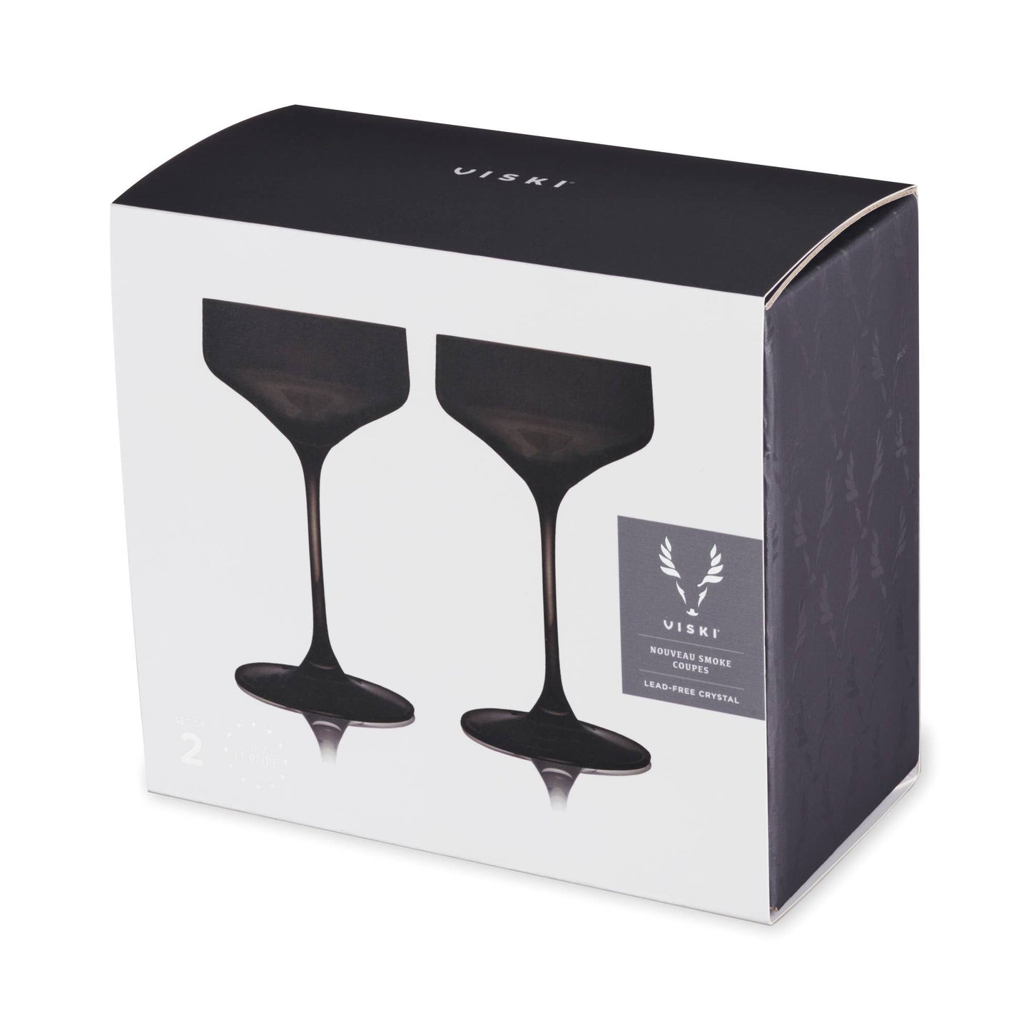 Reserve Nouveau European Crystal Coupes in Smoke Set of 2