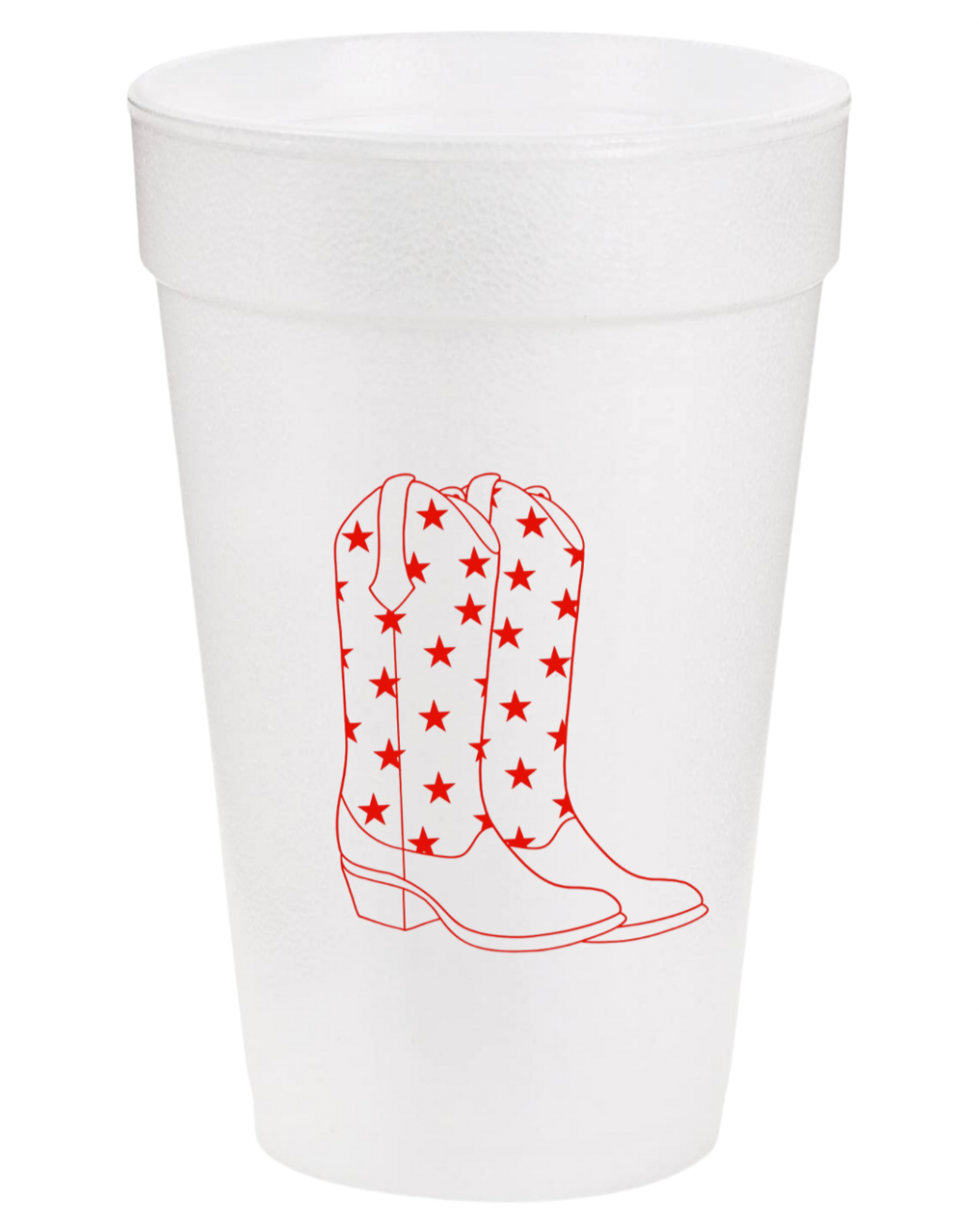 Red Cowgirl Boot Styrofoam Cups