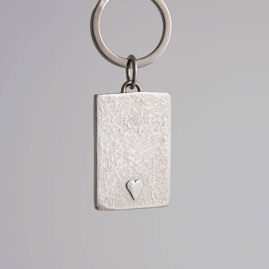 Small Raised Heart Key Ring