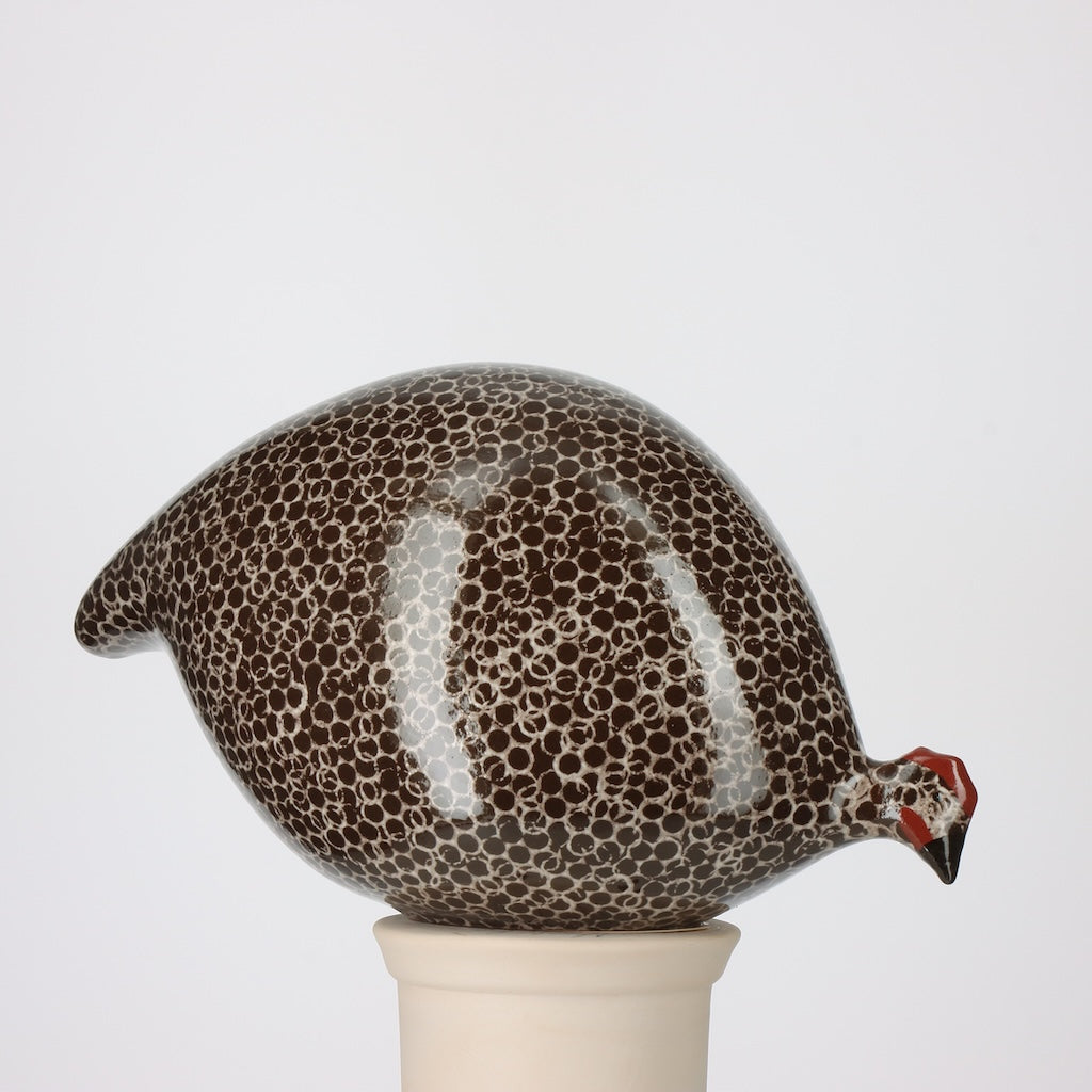 Guinea Fowl Black Spotted White Large