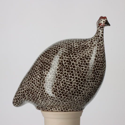 Guinea Fowl Black Spotted White Large