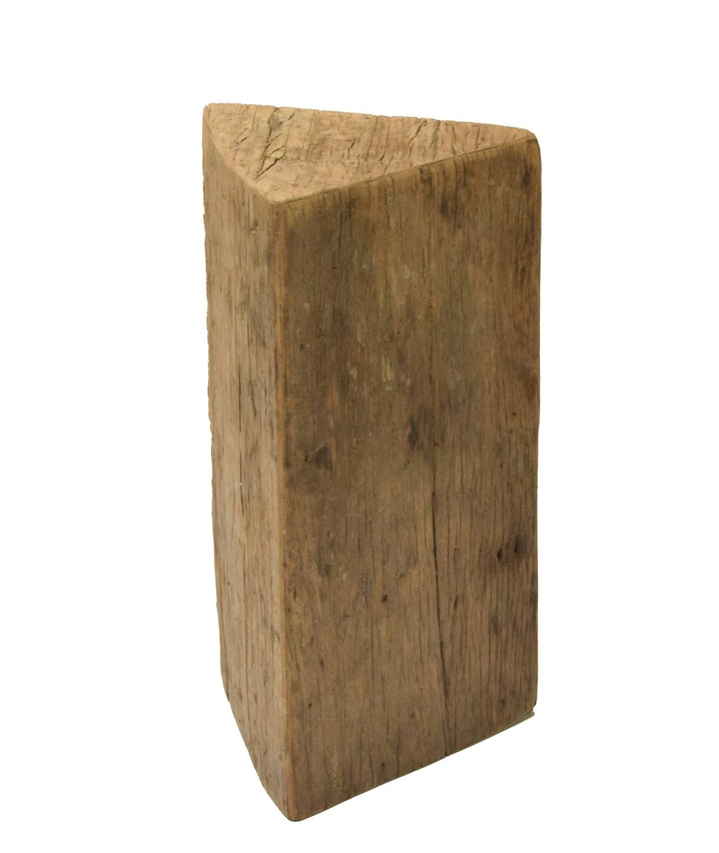 Tall Triangle Side Table Natural Wood